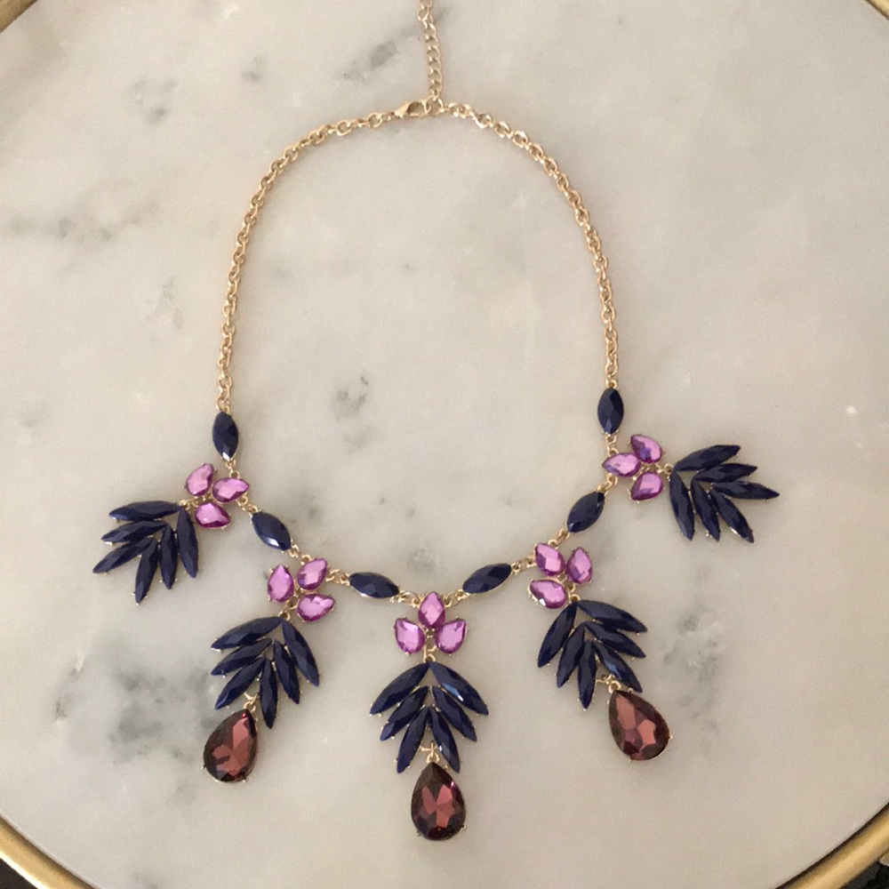Purple Leaf statement necklace